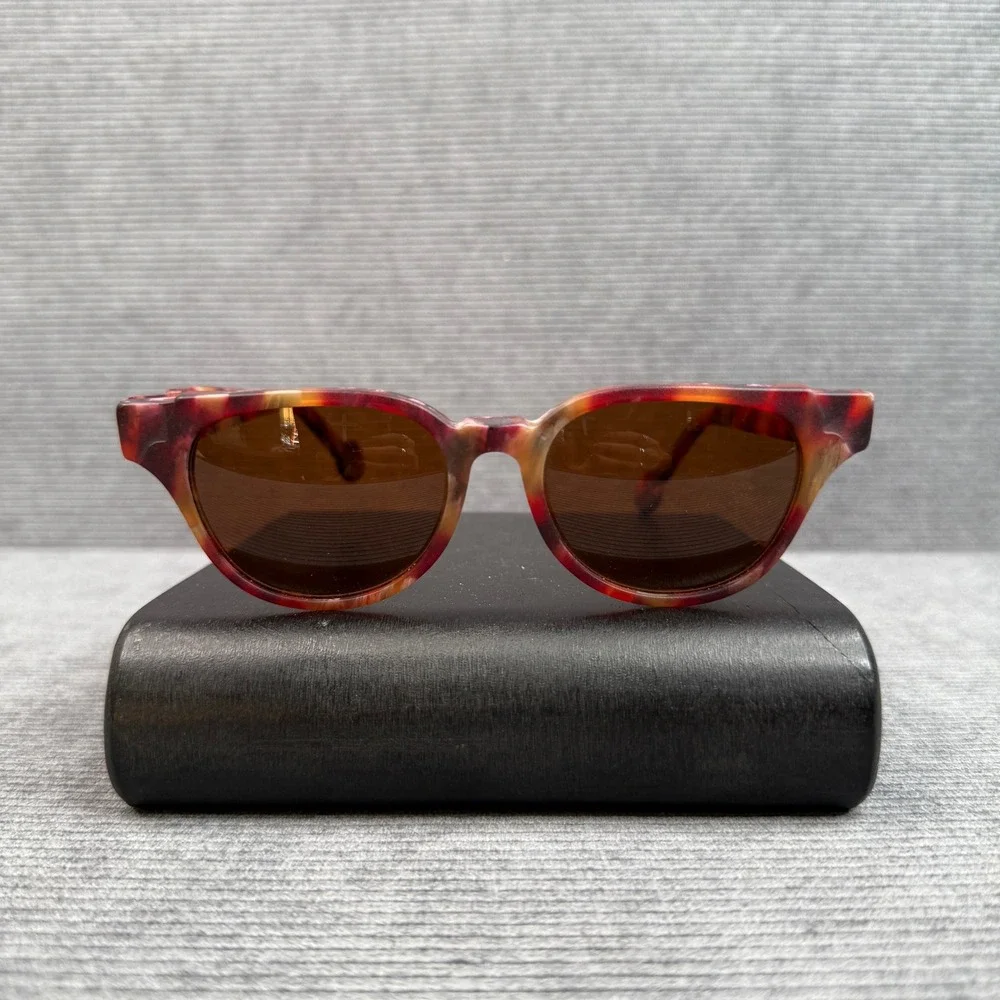 l.a.Eyeworks Jake 385M Y2K Sunglasses Tortoise Red Orange Purple Handcrafted VTG